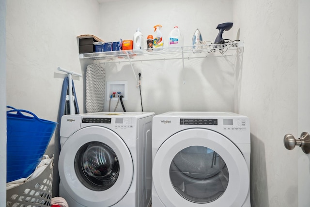 laundry room featuring washer and dryer