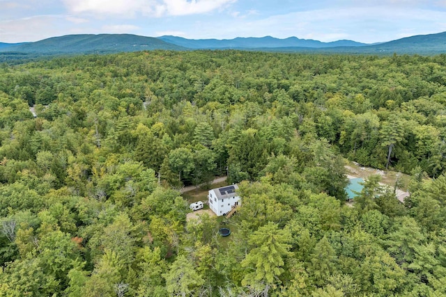 birds eye view of property featuring a mountain view