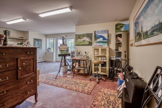 home office featuring a baseboard heating unit