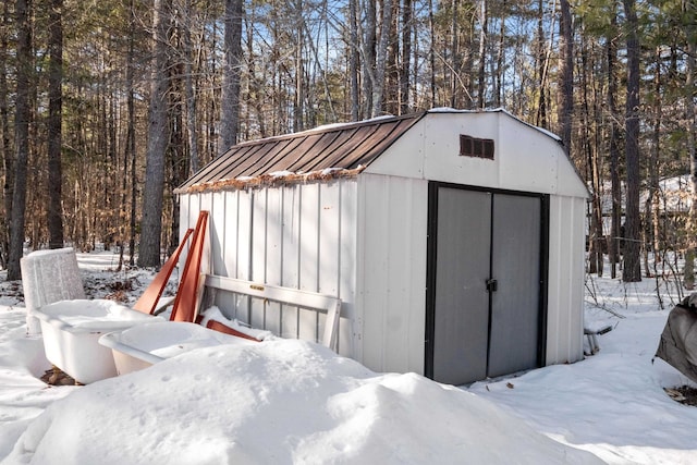 view of snow covered structure