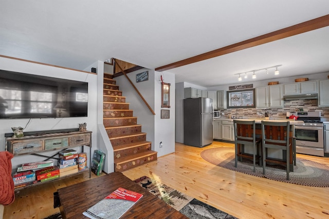 dining room featuring light wood-type flooring