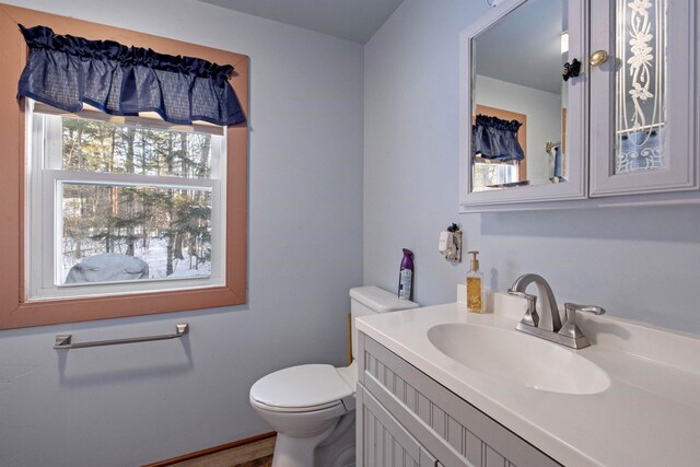 bathroom with vanity and toilet