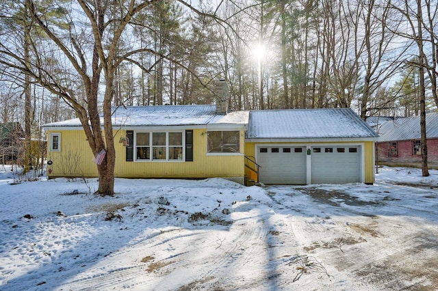 view of front of house with a garage