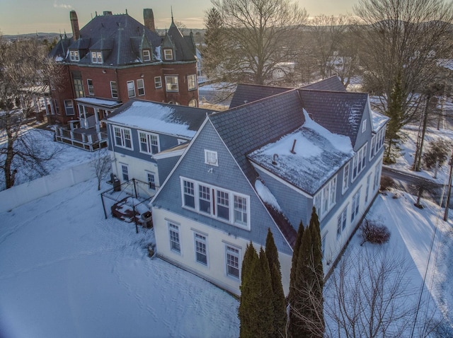 view of snowy aerial view