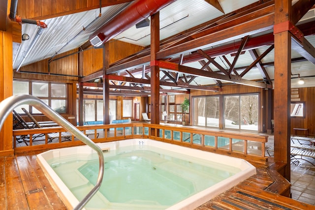 view of pool featuring an indoor in ground hot tub