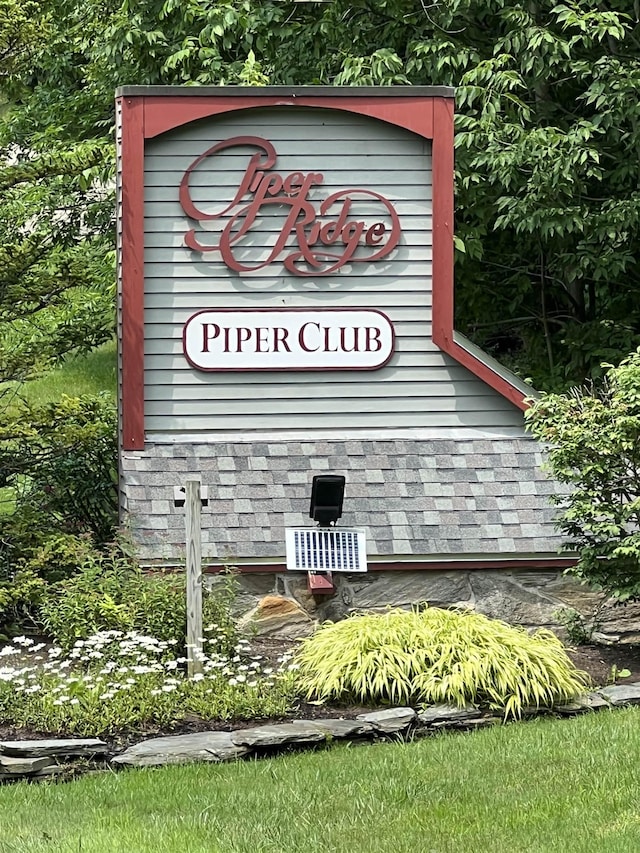 view of community sign