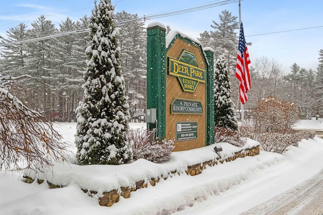 view of community sign