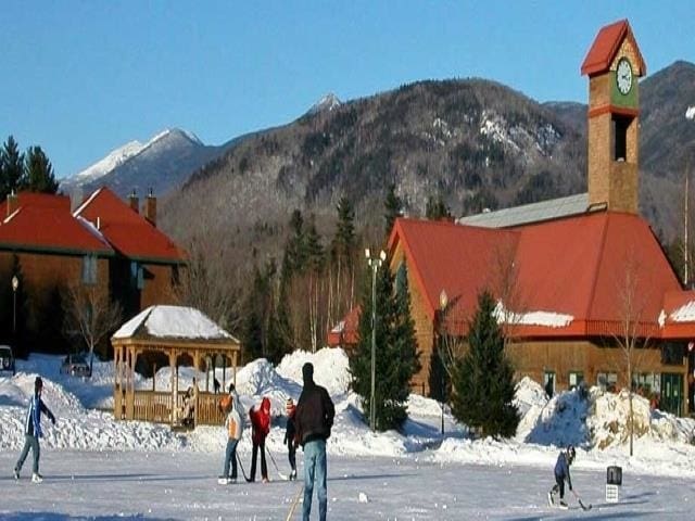 view of community with a gazebo and a mountain view