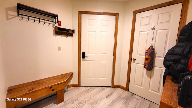 doorway to outside featuring light wood-type flooring