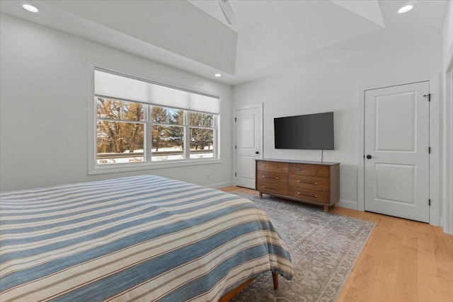 bedroom featuring light wood-type flooring