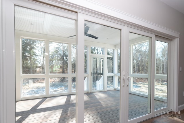 doorway to outside featuring dark hardwood / wood-style flooring and plenty of natural light