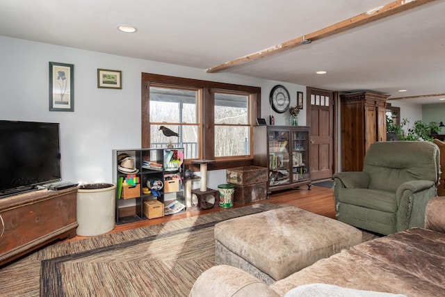 living room featuring hardwood / wood-style flooring