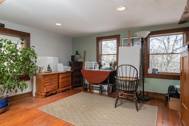 sitting room featuring wood-type flooring