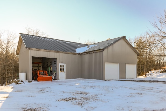 view of snow covered exterior