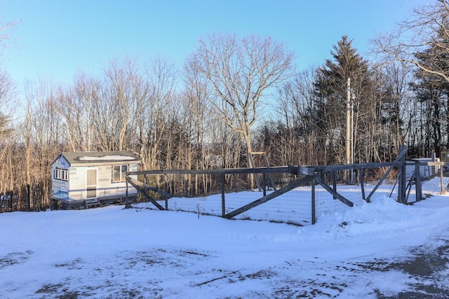 view of snowy yard