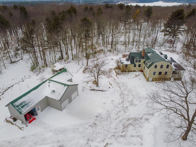 view of snowy aerial view