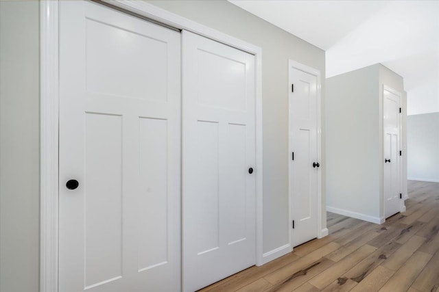 interior space with light hardwood / wood-style flooring