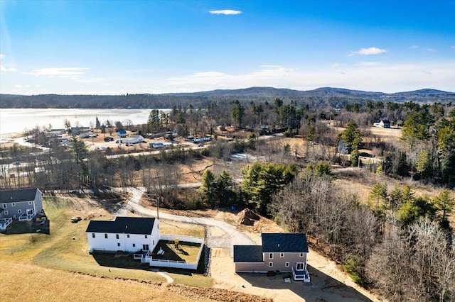 drone / aerial view with a mountain view