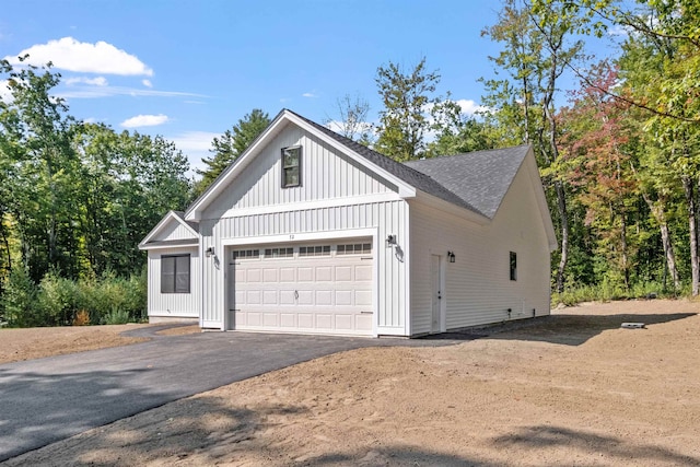 exterior space featuring a garage