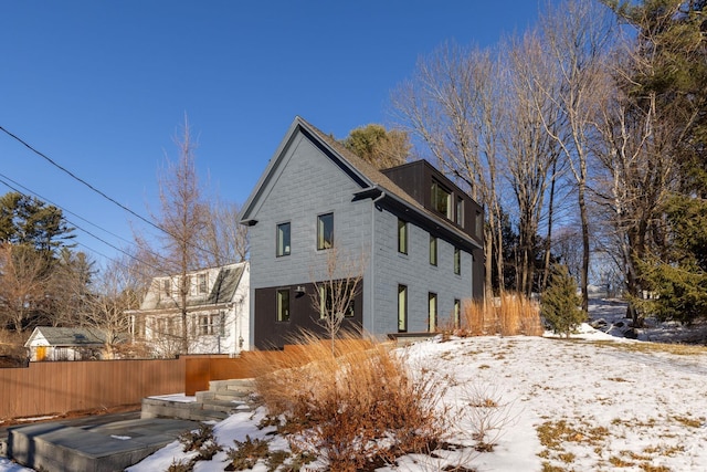 view of snowy exterior