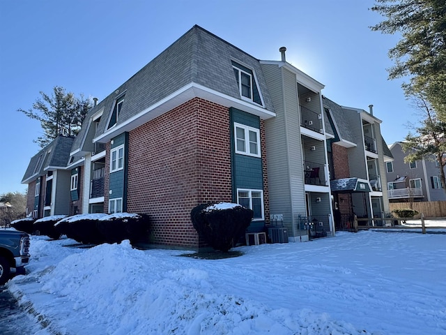 view of snow covered exterior