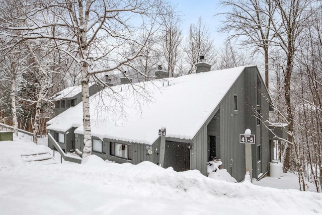 view of snowy exterior