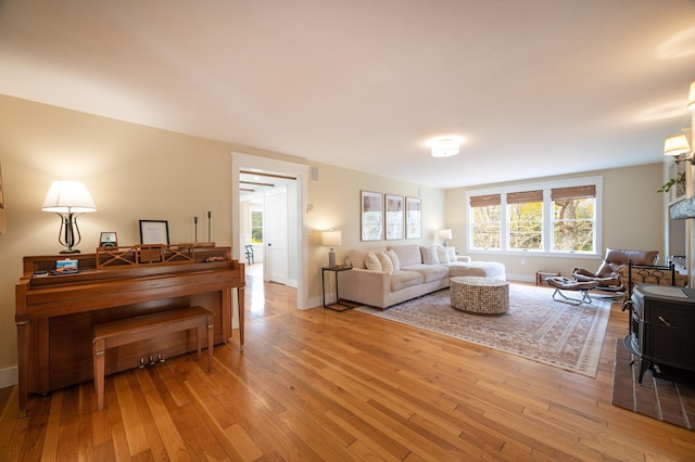 living room featuring light hardwood / wood-style flooring