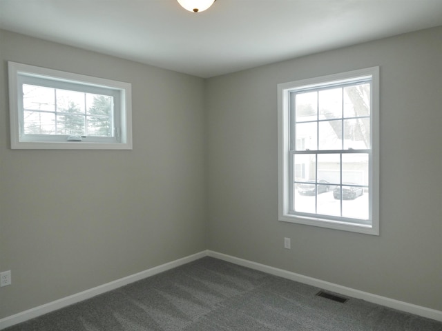 carpeted empty room featuring plenty of natural light