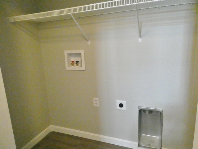 clothes washing area featuring washer hookup and hookup for an electric dryer