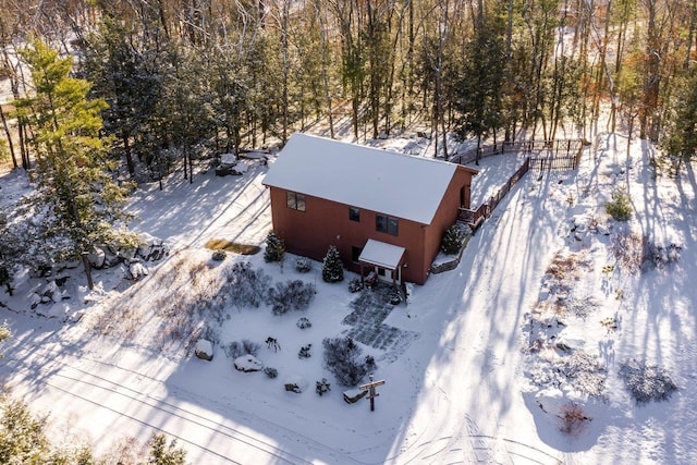 view of snowy aerial view