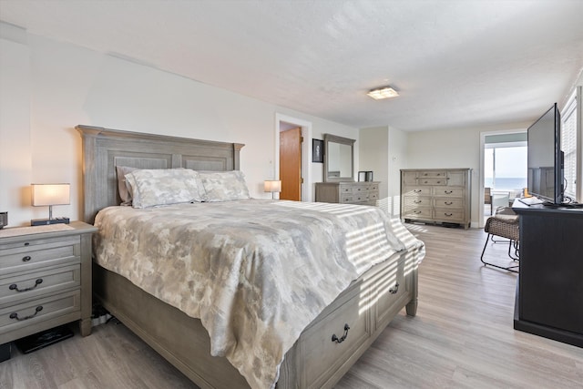 bedroom featuring light hardwood / wood-style flooring