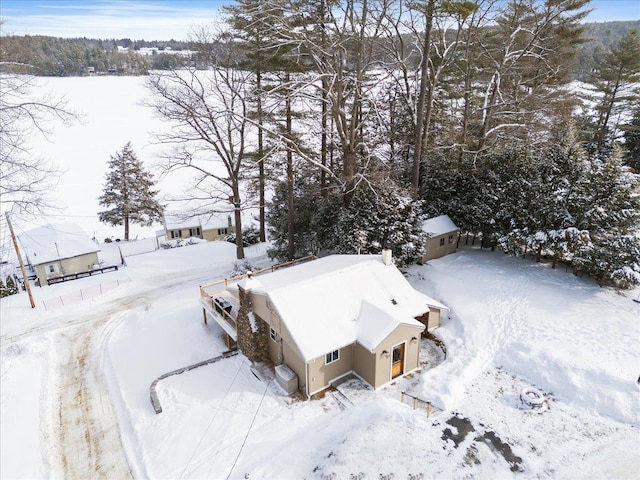 view of snowy aerial view