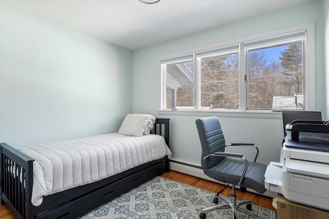 bedroom featuring light wood-type flooring