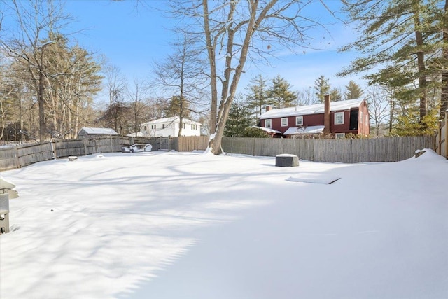 view of snowy yard