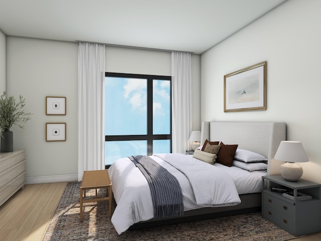 bedroom featuring wood-type flooring