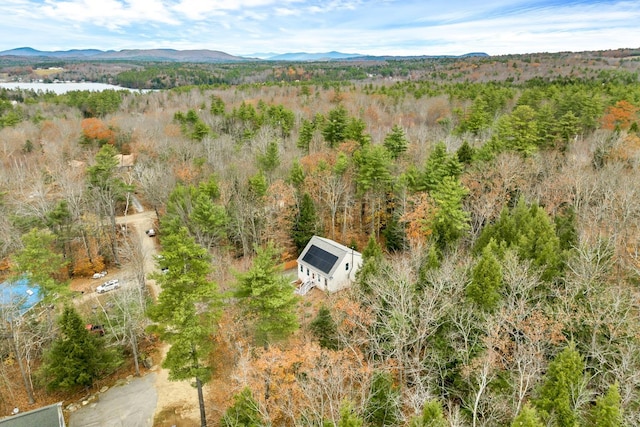 bird's eye view with a mountain view