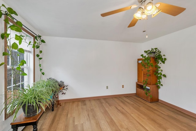 spare room with light hardwood / wood-style flooring