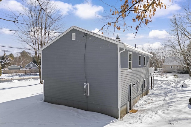 view of snowy exterior