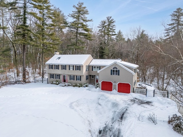 view of front of property featuring a garage