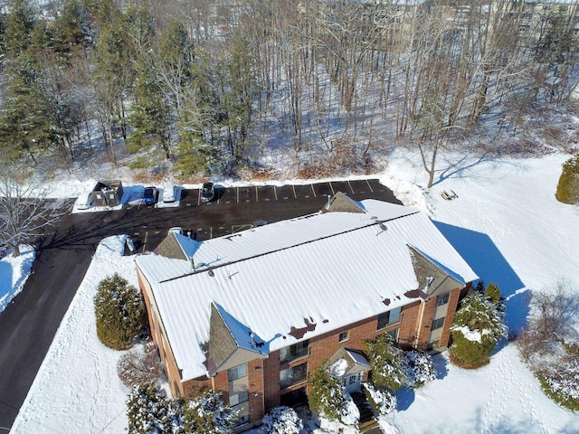 view of snowy aerial view