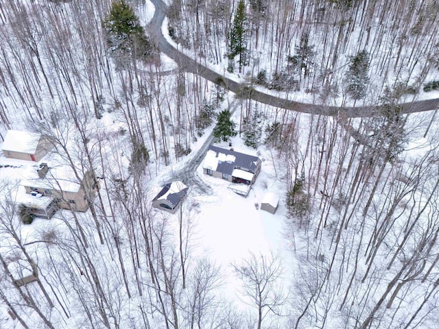 view of snowy aerial view