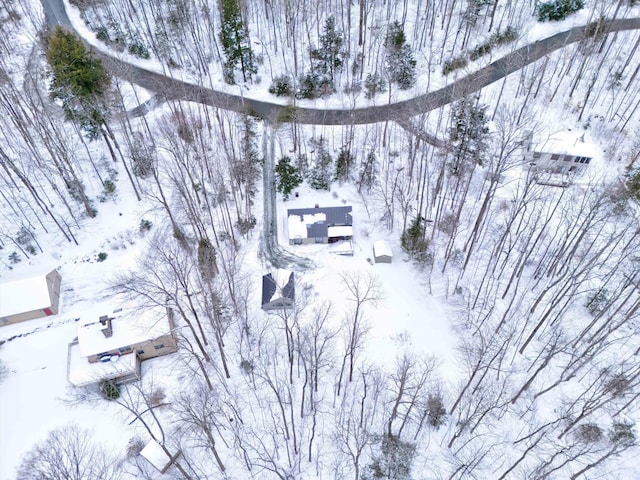 view of snowy aerial view