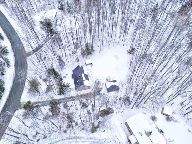 view of snowy aerial view