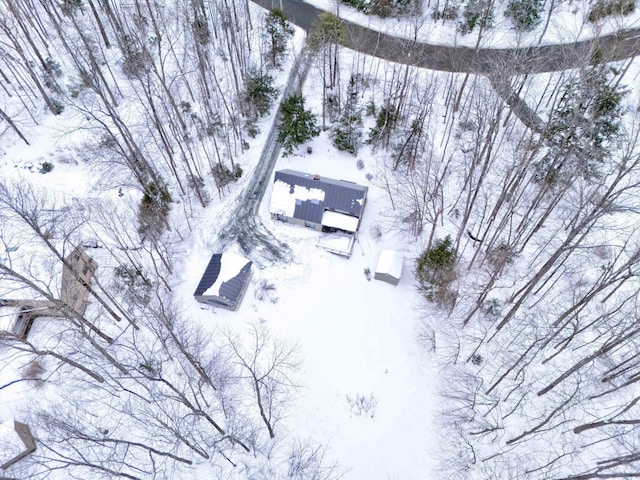 view of snowy aerial view