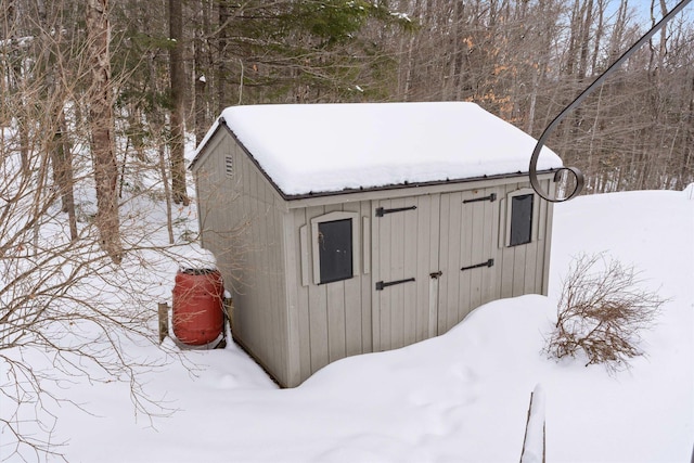 view of snow covered structure