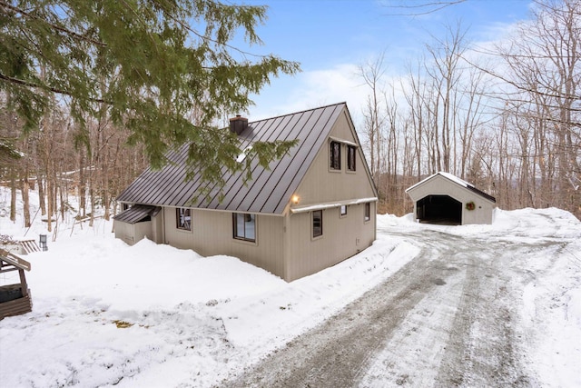 view of snowy exterior