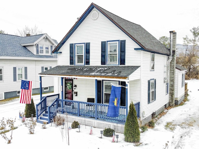 view of property with a porch