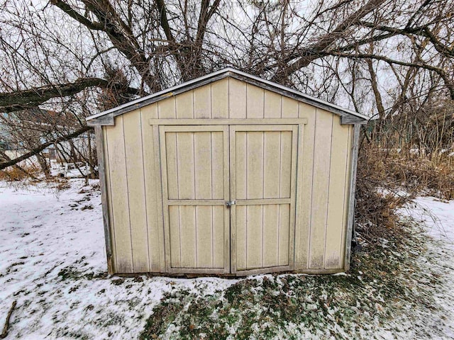 view of snow covered structure