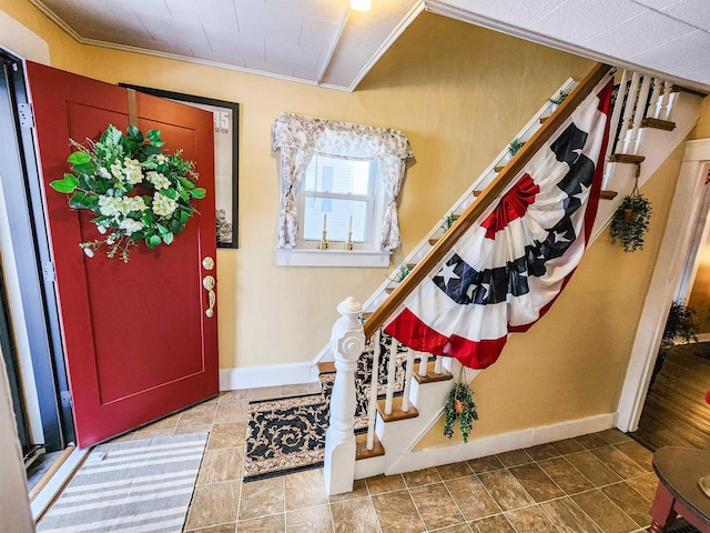 entrance foyer with ornamental molding