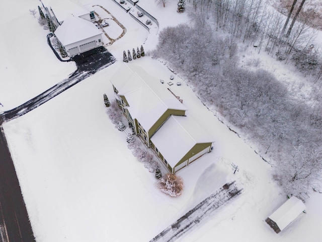 view of snowy aerial view